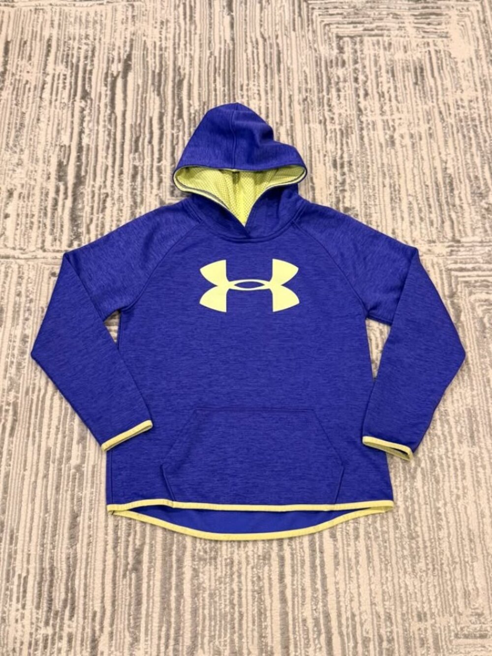 Under Armour girls youth medium purple/neon fleece lined sweatshirt